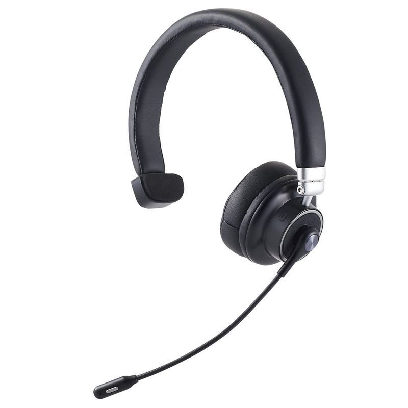 エレコム Bluetooth片耳ヘッドセット オーバーヘッドタイプ ミュートボタン付 ブラック LBT-HSOH12PCBK