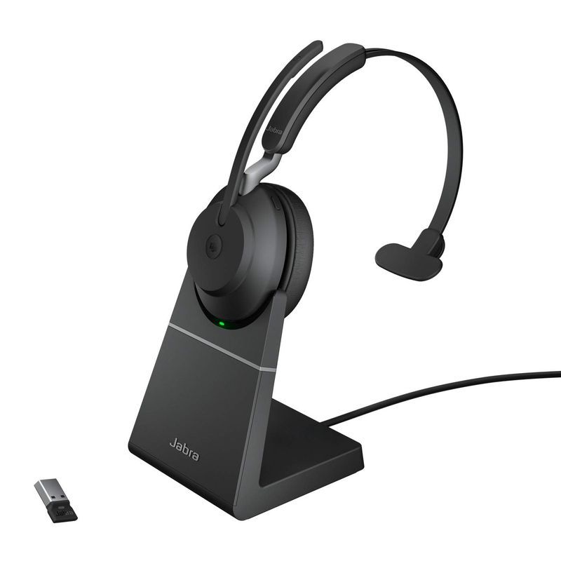 Jabra Evolve2 65 MS Mono USB-A Stand Black Microsoft Teams認定 片耳ワイヤレスヘッ 