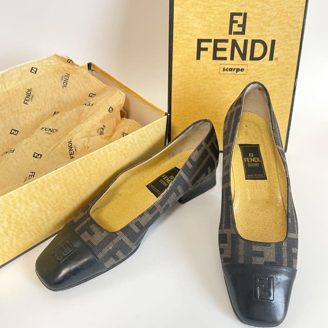 ヤフオク! - 【箱つき】FENDI フェンディ ズッカ柄 パンプス 36...