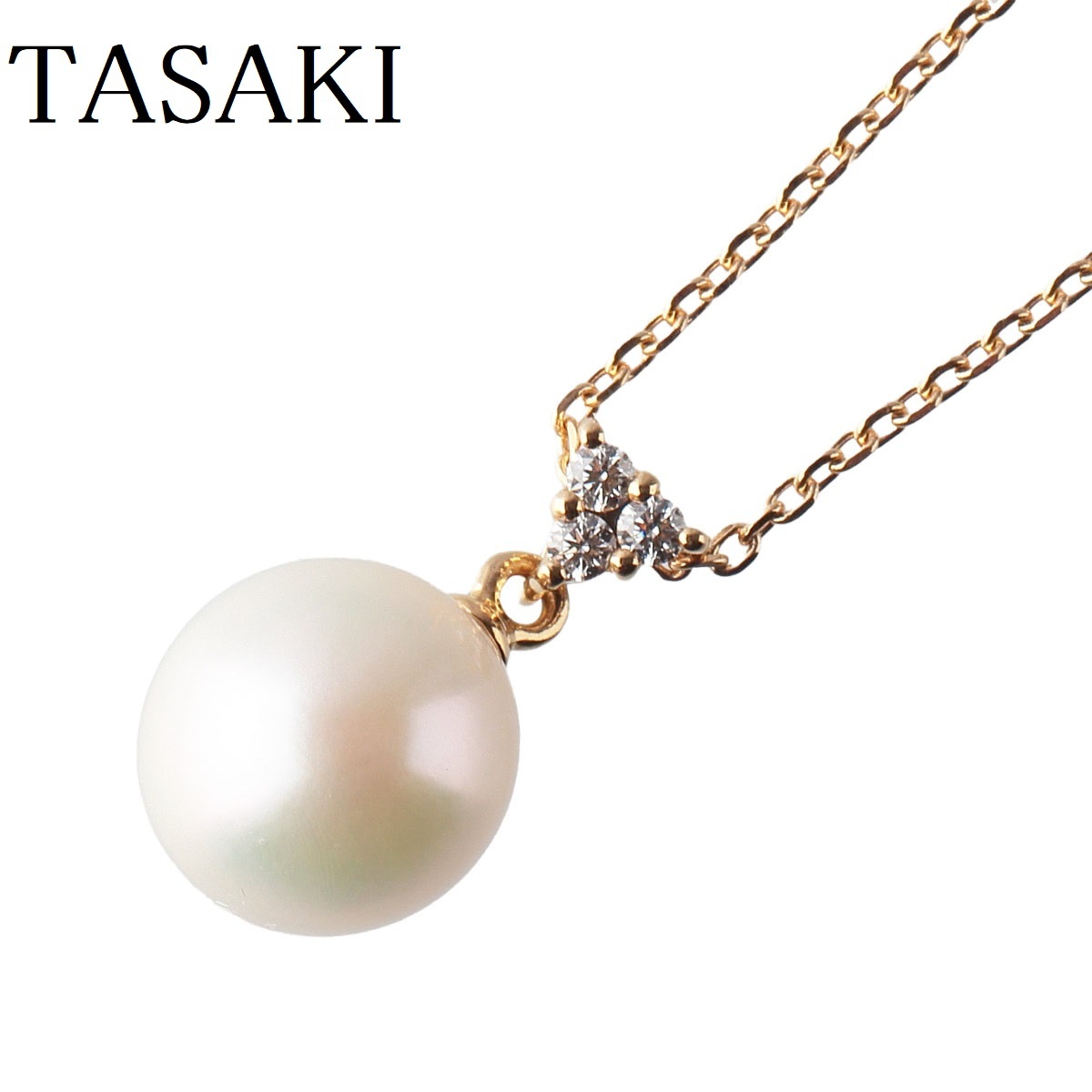タサキ パール ダイヤネックレス ダイヤ0.03ct アコヤパール約8mm 42cm