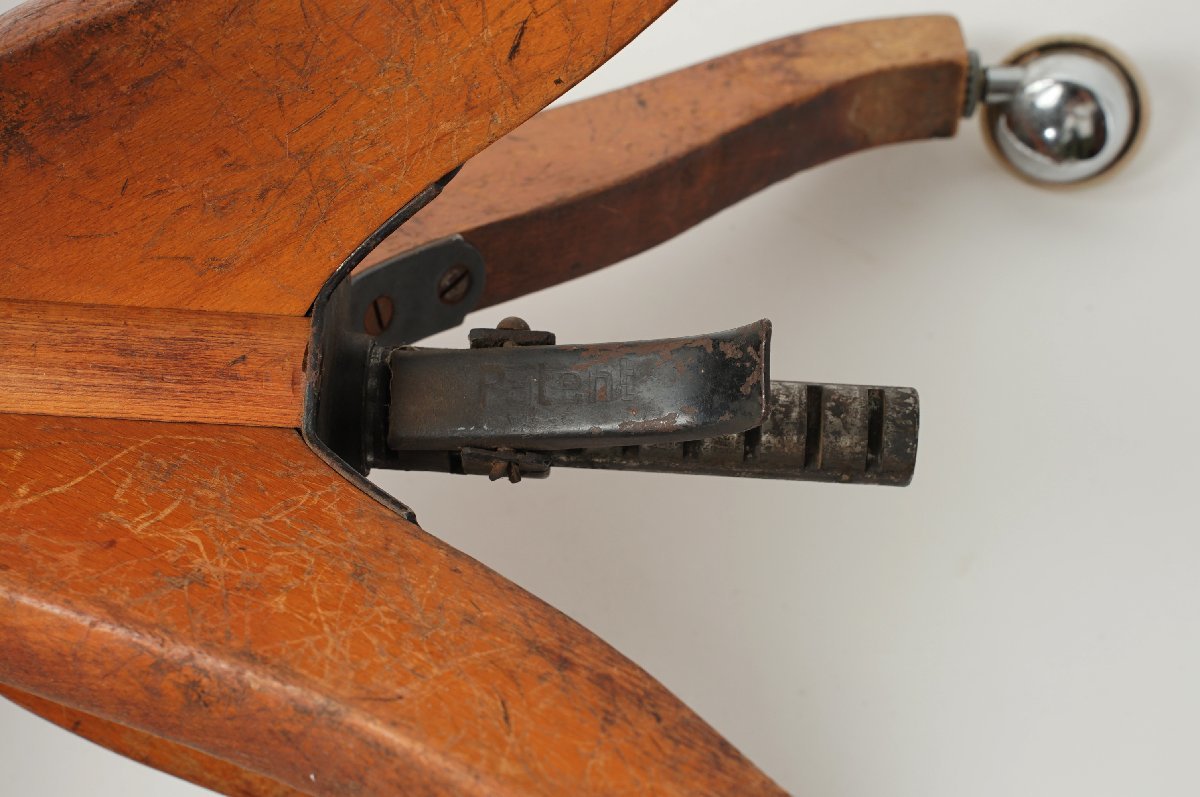 フランス ヴィンテージ インダストリアル 木製 チェアー 椅子[B116] 工業系 ブロカント 古物_画像7