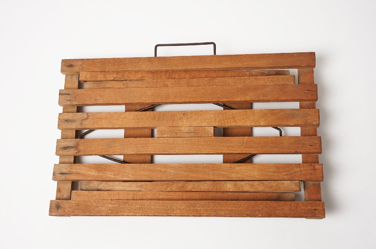 フランス アンティーク フォールディングチェア 木製 折り畳み椅子 スツール ヴィンテージ[B126]古道具 古家具_画像7
