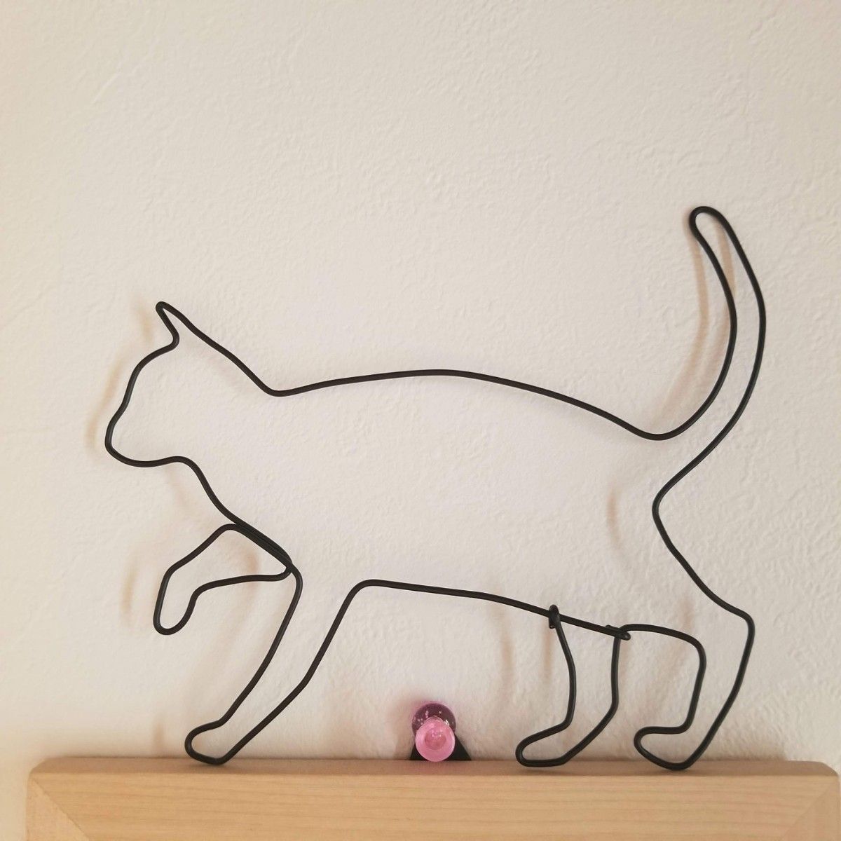 ねこのさんぽ【 親 ねこ 】 ワイヤーアート 壁飾り ハロウィン ウォールデコ 看板 ワイヤークラフト 猫 かわいい インテリア