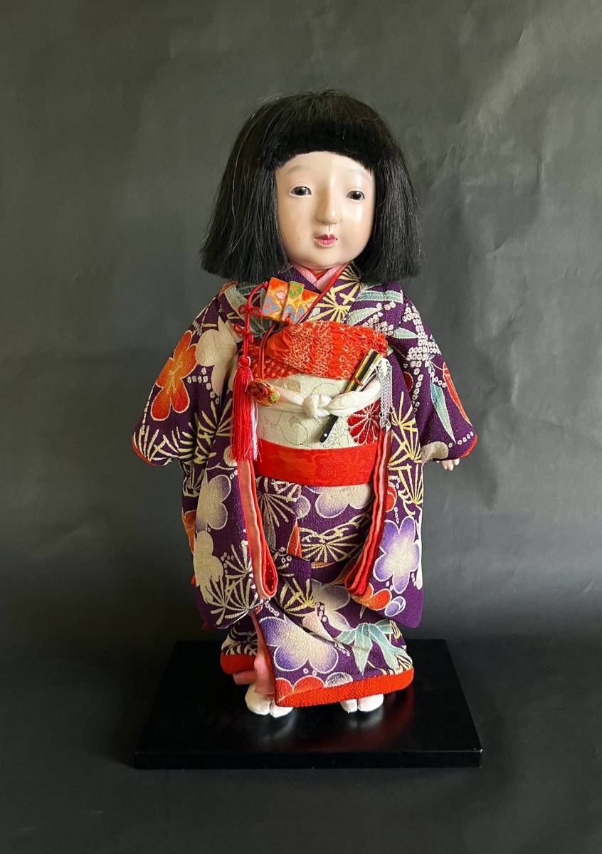 市松人形作者未確認時代物日本人形縮緬着物骨董昭和レトロアンティーク
