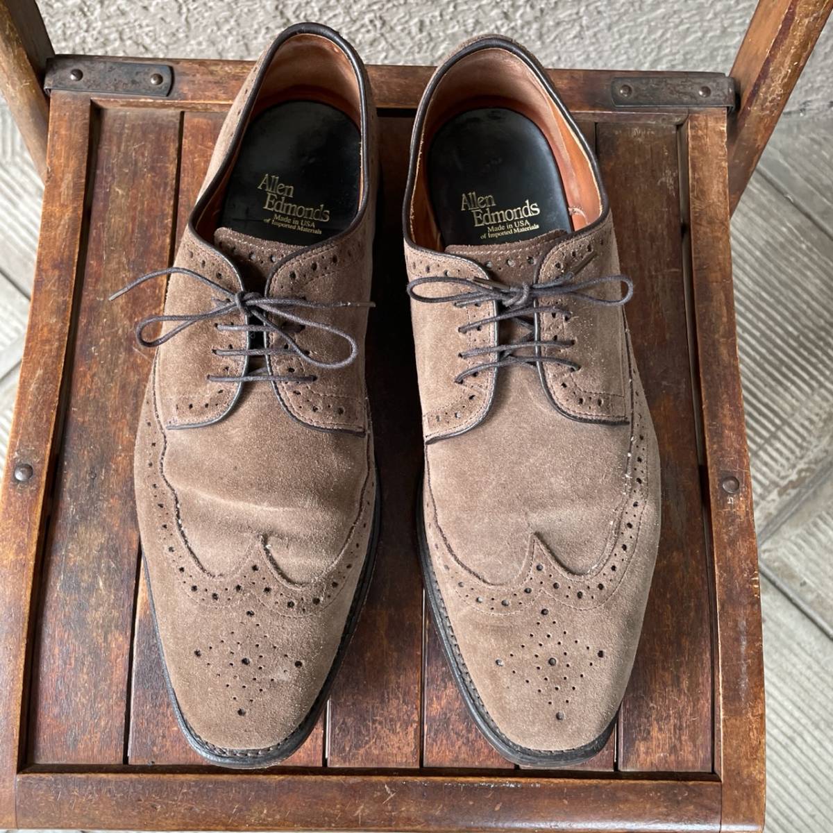 高級レア！Allen Edmonds アレンエドモンズ　26.5cm〜革靴9D　MADE IN USAスエードシューズ/50's60'sアメカジ紳士ビンテージアメリカ古着_画像2