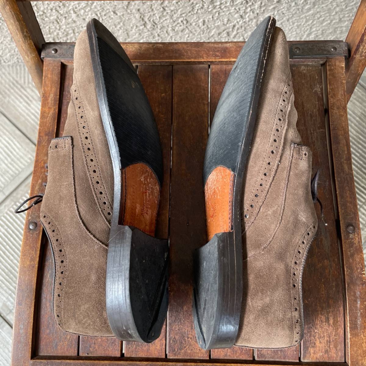 高級レア！Allen Edmonds アレンエドモンズ　26.5cm〜革靴9D　MADE IN USAスエードシューズ/50's60'sアメカジ紳士ビンテージアメリカ古着_画像6