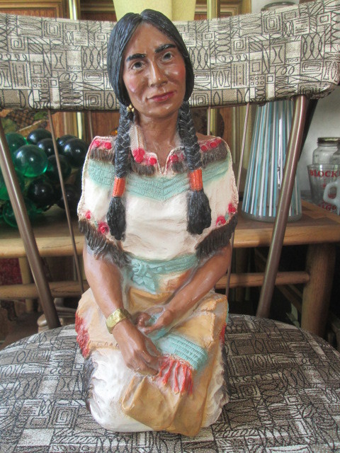 レア 80's ネイティブアメリカン インディアン女性置物ヴィンテージ プエブロ/アンティークオルテガ60'sナバホ族カチナチマヨ骨董古着