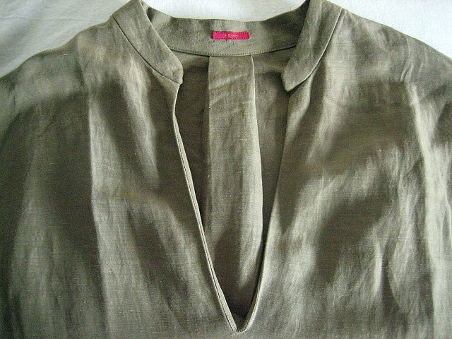 定価41,040円 極美品 mikomori ミコモリ SHIRT DRESS シャツドレス リネン×レーヨン ワンピース KHAKI 滝沢眞規子_画像5