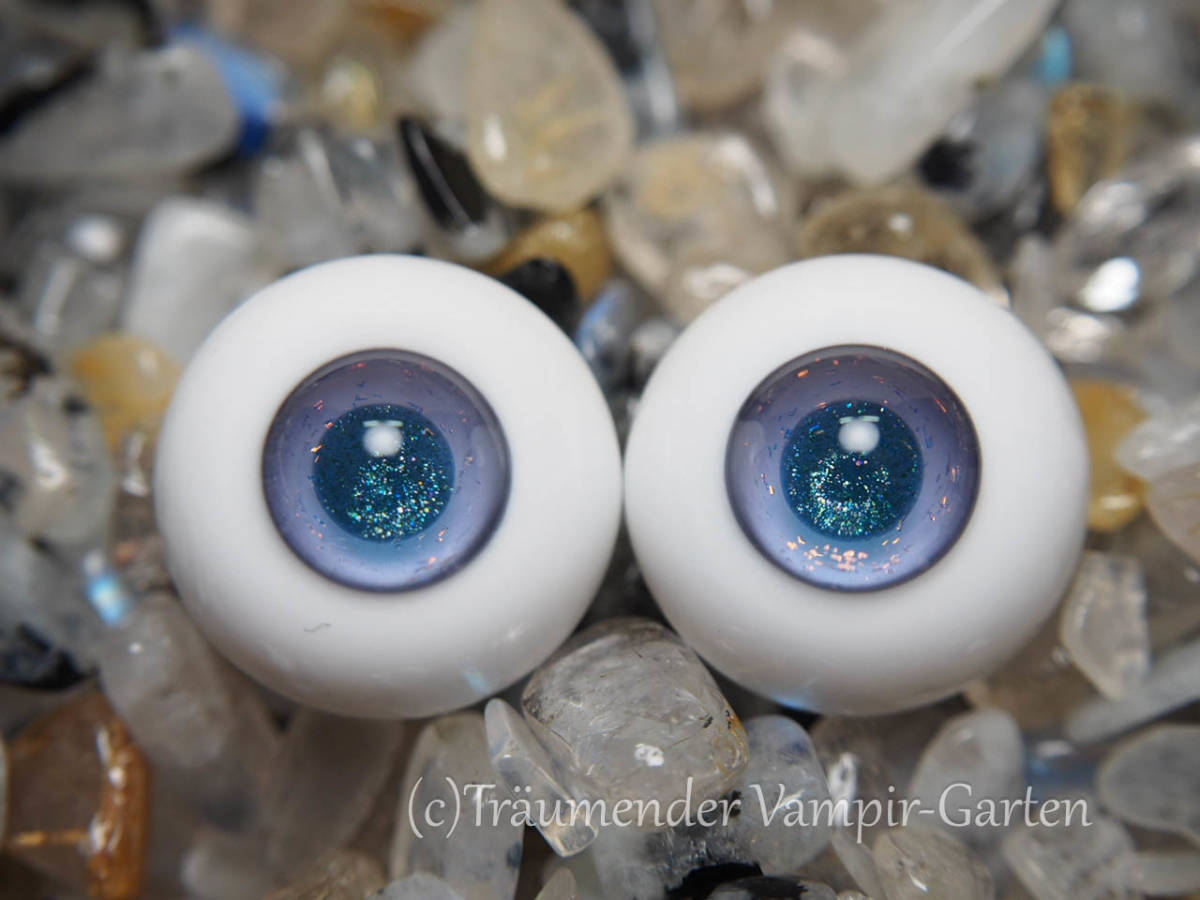 16mm 高品質 グラスアイ A品【Night Opal Blue】（管理番号 JE-27）