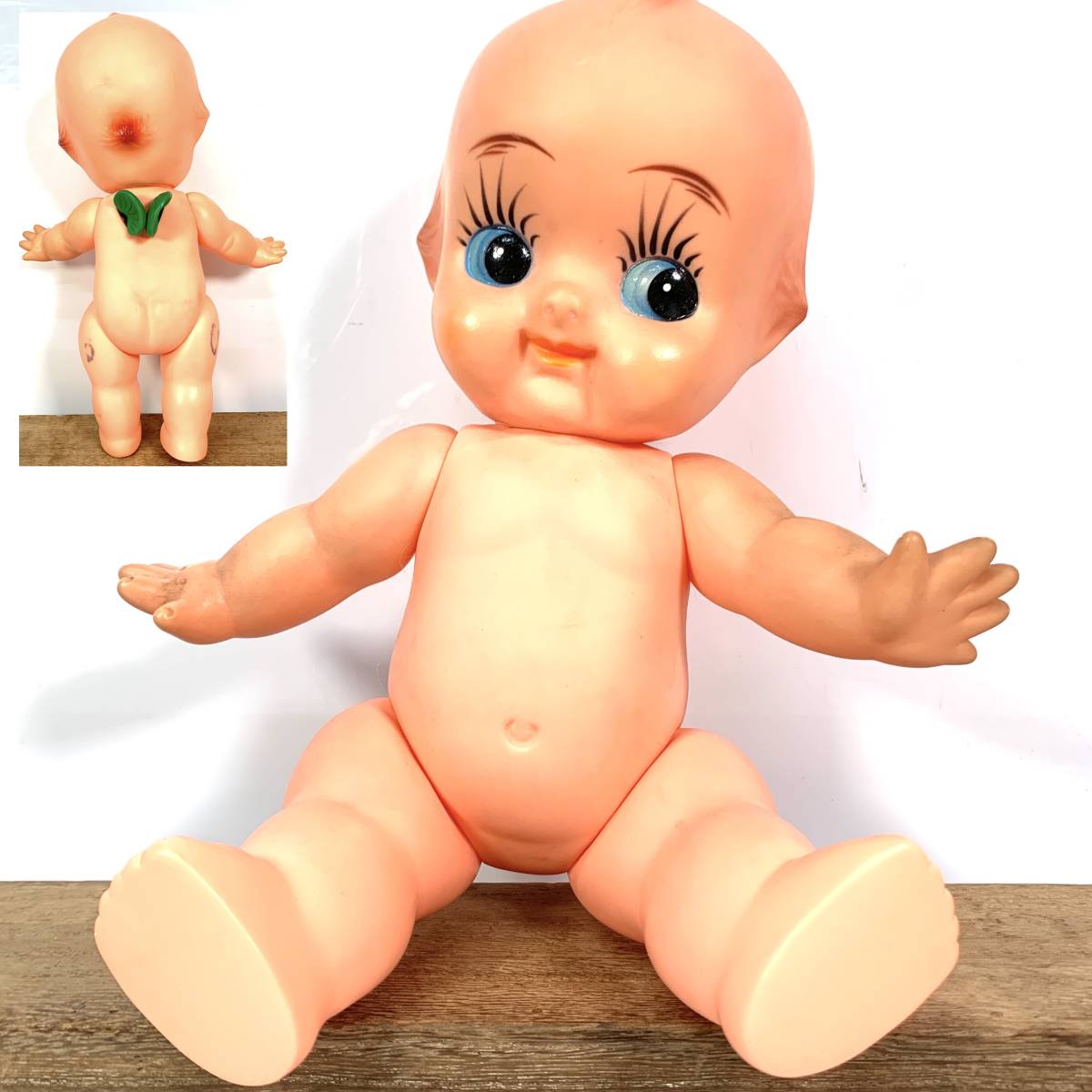 昭和レトロ キューピー人形 緑の羽 約32cm 羽根 キューピー 昭和レトロ キューピー人形 緑の羽 約32cm 羽根 キューピー