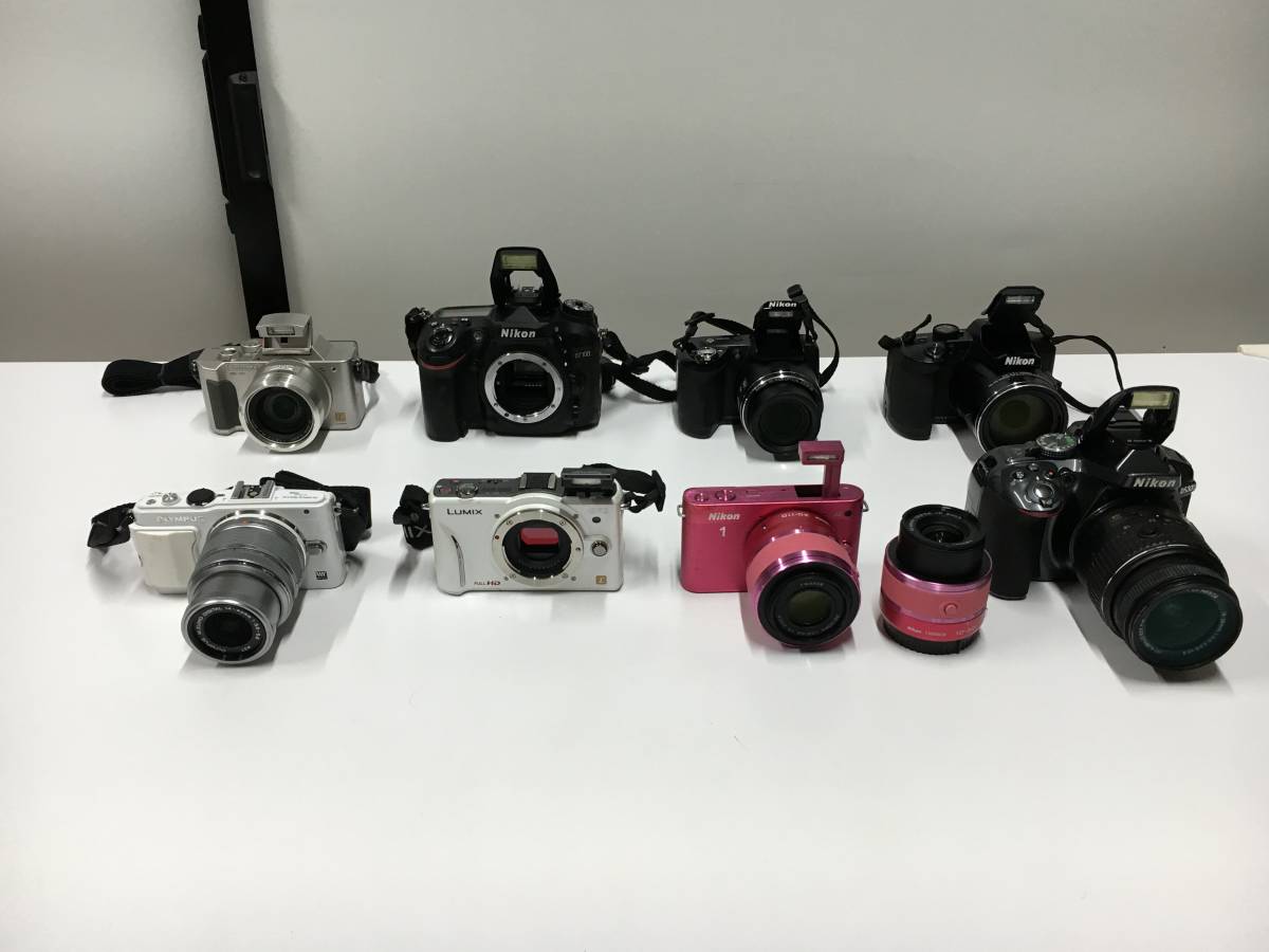 20410)各社 デジタルカメラ 現状品8台セット(Nikon D5300/1J2/COOLPIX B600/COOLPIX L110/D7100,Panasonic DMC-GF2/DMC-FZ1,OLYMPUS E-PL6)の画像1