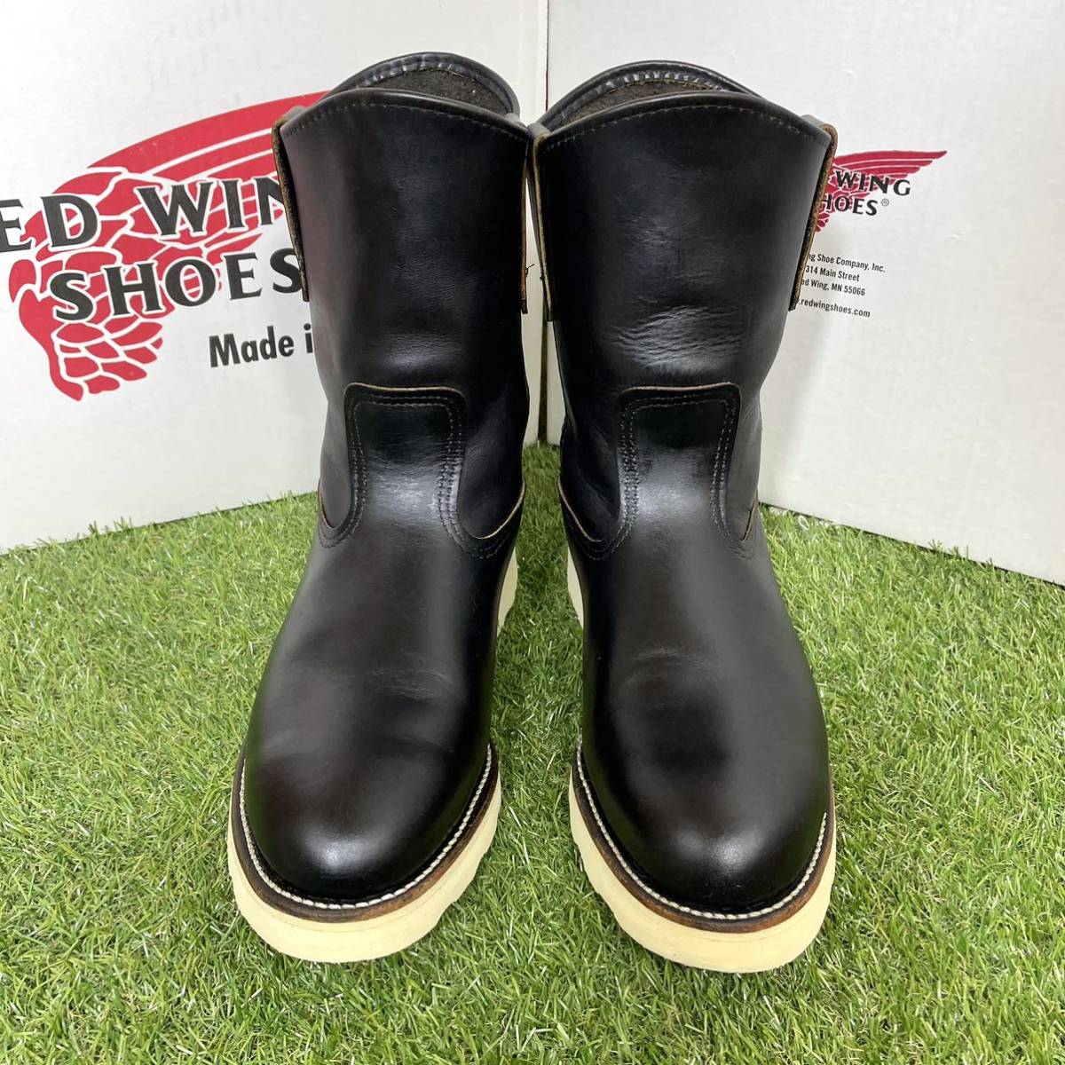 【安心品質059】未使用気味茶芯8169廃盤レッドウイングREDWING8.5ペコスブーツ 