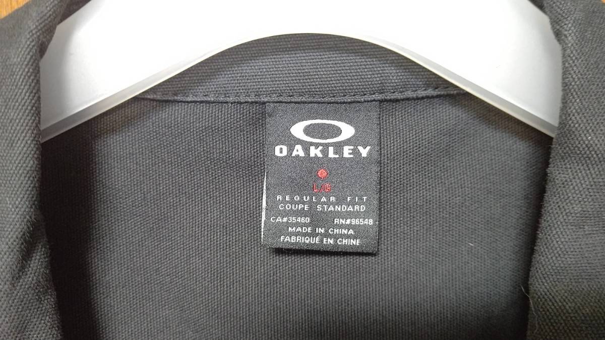 美USED★OAKLEY オークリー ジップアップブルゾン コットン×ポリウレタン ストレッチ ブラック サイズ表記L_画像2