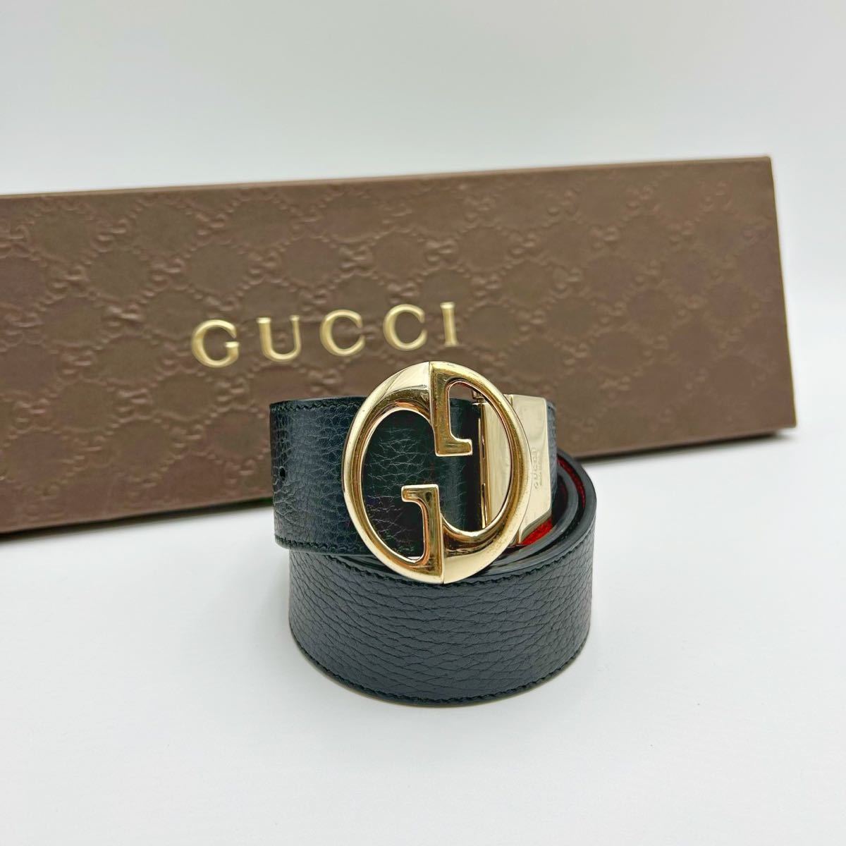 美品】 GUCCI グッチ ベルト インターロッキング リバーシブル GG