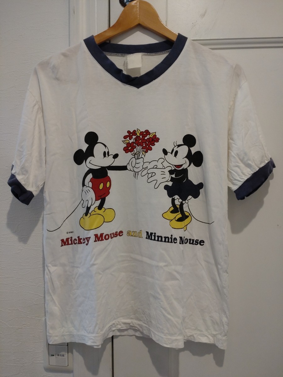 送料込安値ディズニー ヴィンテージＴシャツミッキー＆ミニーティーシャツＭ/トップス/