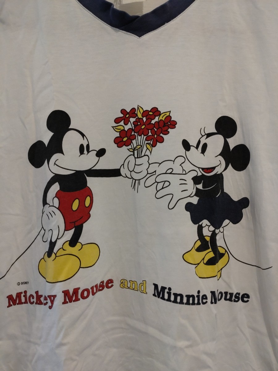 送料込★安値【ディズニー ヴィンテージＴシャツ】ミッキー＆ミニーティーシャツＭ/トップス/VINTAGE_画像3