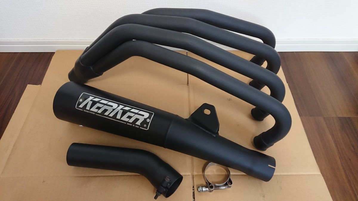 カワサキ ZEPHYR400用 KERKER メガホンマフラー スチール製 カーカー