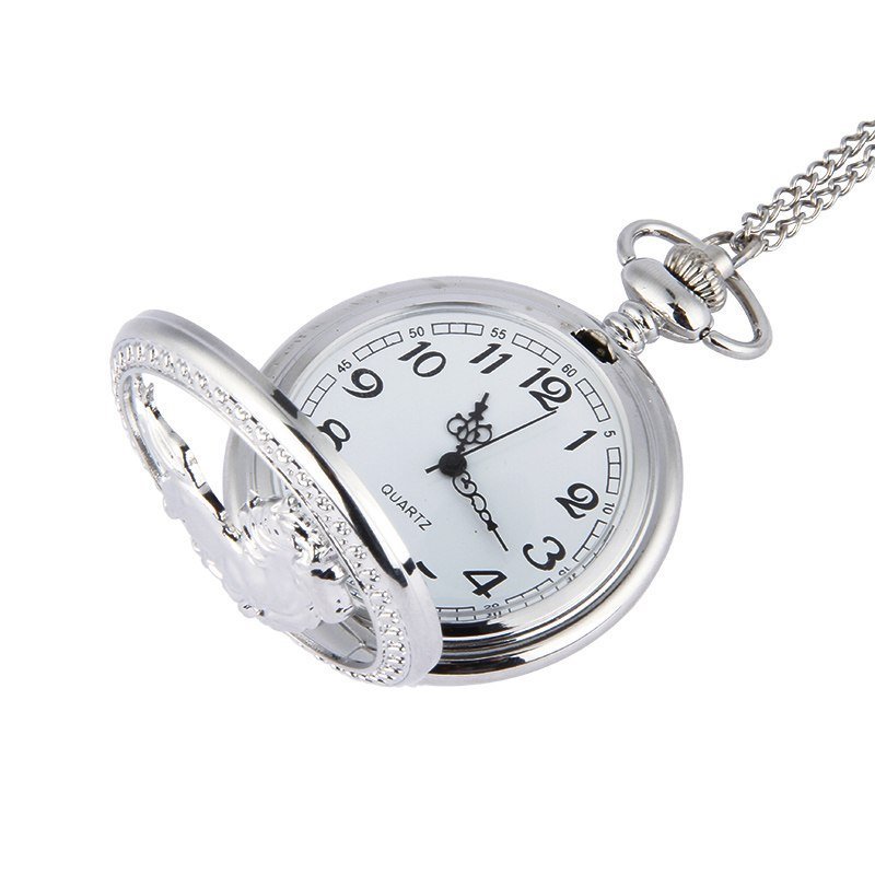  pocket watch hose horse pocket watch antique style silver chain necklace pendant quartz retro P3153