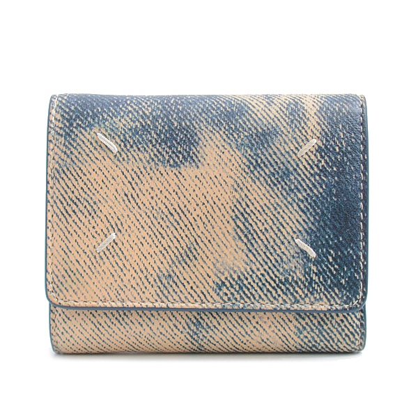  mezzo n Margiela purse men's lady's s Lee folding wallet three folding purse Denim blue Maison Margiela SA3UI0005 used 