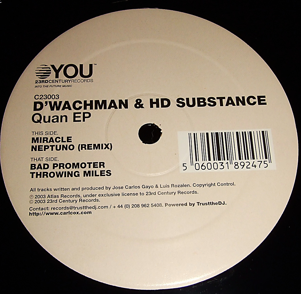 d*tab 試聴 D'Wachman  HD Substance: Quan EP ['03 Tech]