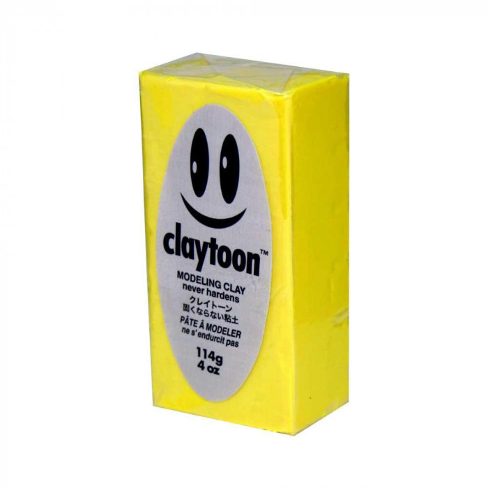 MODELING CLAY(モデリングクレイ)　claytoon(クレイトーン)　カラー油粘土　イエロー　1/4bar(1/4Pound)　6個セット_画像2