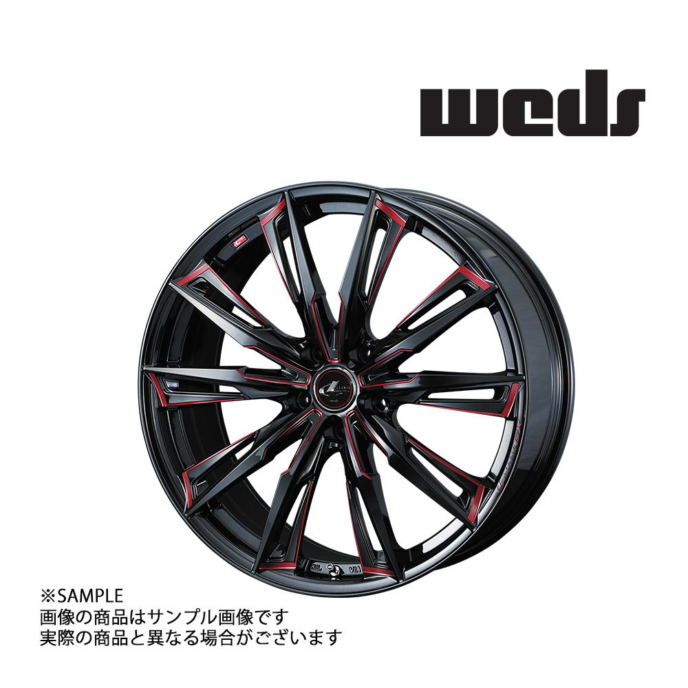 【特典付 】WEDS ウェッズ LEONIS レオニス GX 19x8.0 50 5H/114.3 BK/SC(RED) アルミ ホイール 1本 39393 (179132280_画像1