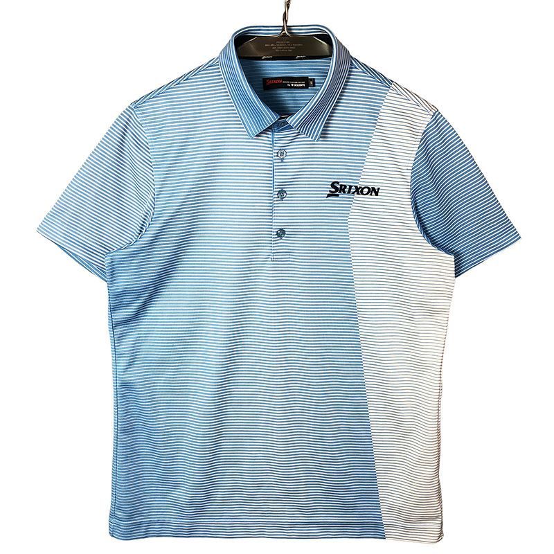 SRIXON スリクソン by DESCENTE 半袖ポロシャツ 総柄 ブルー M メンズ NP-7781-G07_画像2