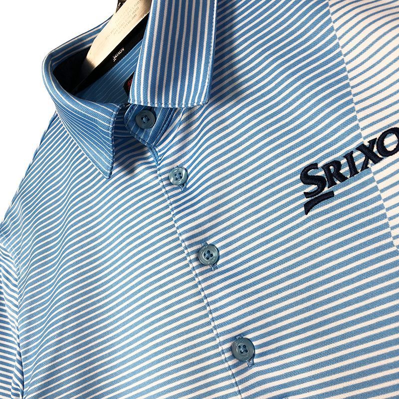 SRIXON スリクソン by DESCENTE 半袖ポロシャツ 総柄 ブルー M メンズ NP-7781-G07_画像8