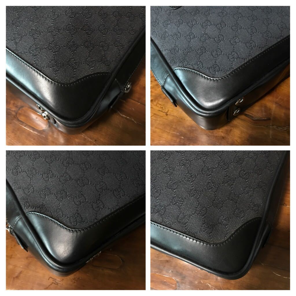 美品【GUCCI】グッチ GGキャンバス レザー ブリーフケース ビジネス