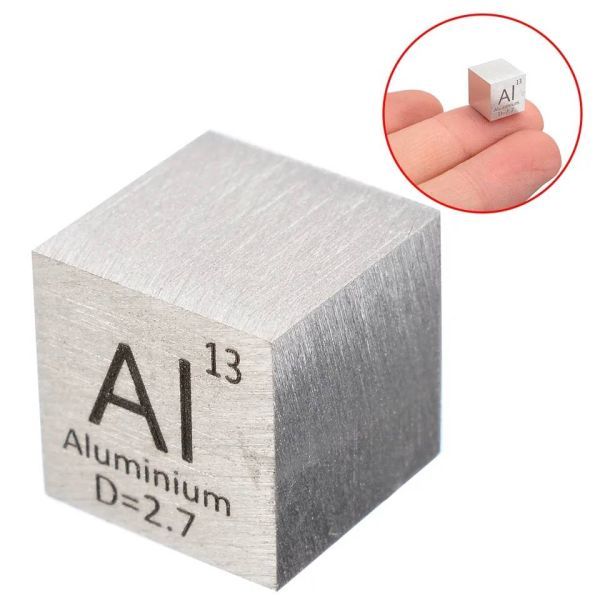 ◆アルミニウム◆原子番号13 Al 10mm×10mm aluminium 99.99％ 元素キューブ コレクション 収集 科学 元素関連シリーズ Q541_画像1