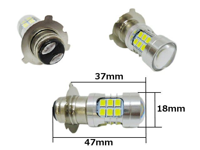 6V 直流 DC 交流 AC 兼用 バイク PH8 P15D Hi/Lo 切替 6000k LED ヘッドライト 白 ホワイト ゴリラ モンキー 原付 バルブ D_画像3