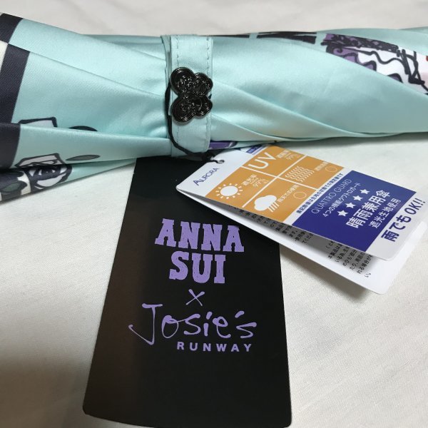 《新品》アナスイ×ジョシーズランウェイ・ANNA SUI × Josie's RUNWAY／ 晴雨兼用傘ショート【ブルー】遮光・UV・遮熱効果（内側黒_画像6