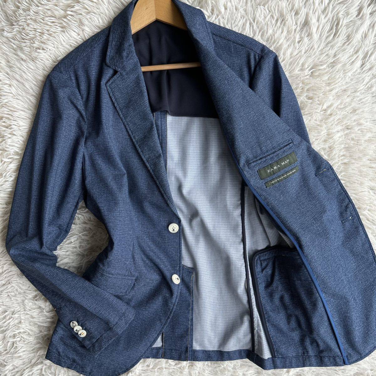 鮮やかな蒼】ZARA MAN ザラ テーラードジャケット メンズ インディゴ