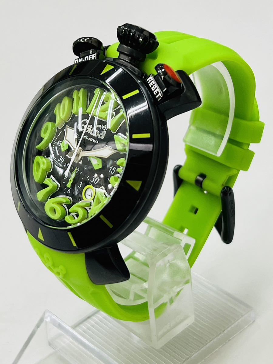 GaGa MILANO】 ガガミラノ クロノ48MM 6054.2 クォーツ ラバーベルト