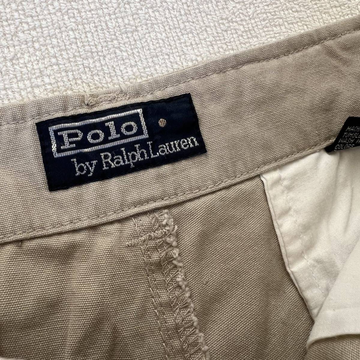 Ralph Lauren ラルフローレン カーゴ ショーツ ハーフパンツ XL W34 ベージュ ライトグレー 大きいサイズ ミリタリー 軍パン_画像2