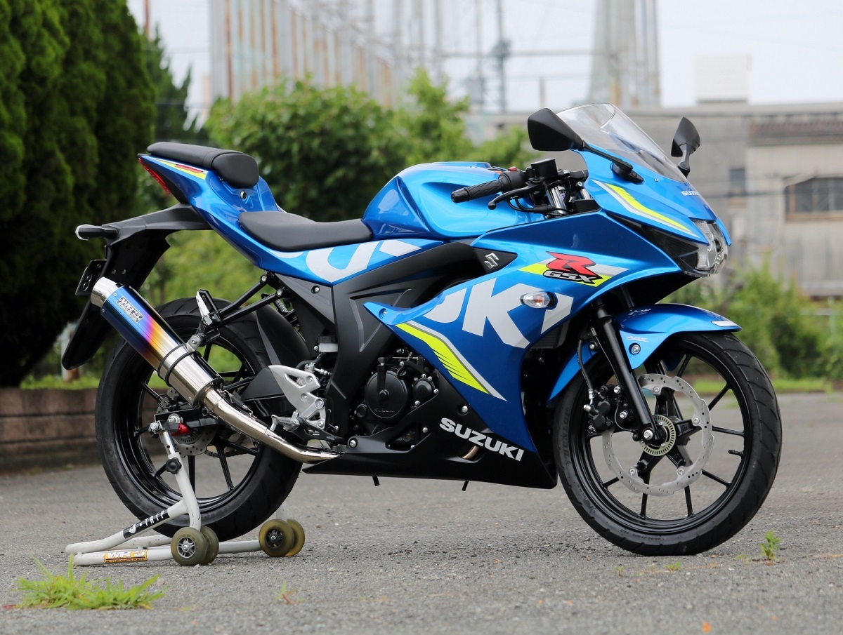 新品 WR’S GSX-R125 (2BJ-DL33B) / GSX-R150 (逆輸入車) フルエキ ラウンドチタン(焼き色)タイプ LS3125JM ダブルアールズ マフラー_画像1