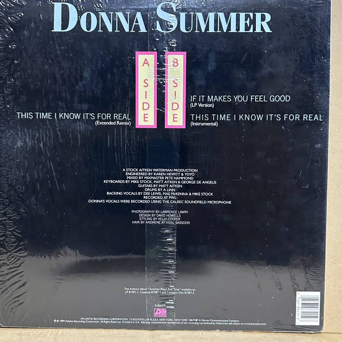 【12'】US盤 シュリンク付　DONNA SUMMER / THIS TIME I KNOW IT'S FOR REAL　※ レーベルの貼り間違えあり(人によっては稀少扱い)_画像2
