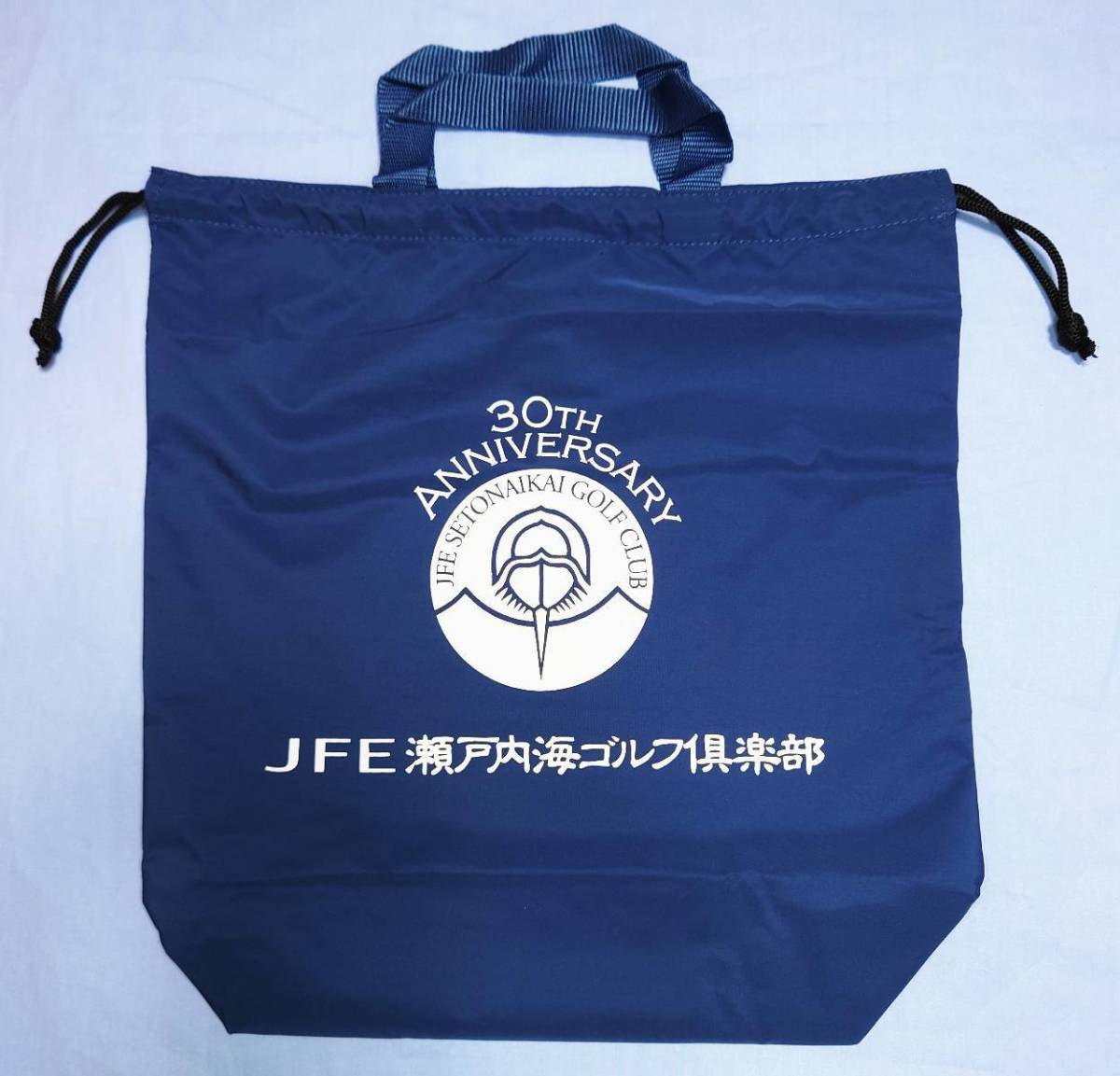 JFE Seto inside sea Golf club . place 30 anniversary commemoration goods laundry bag navy not for sale 