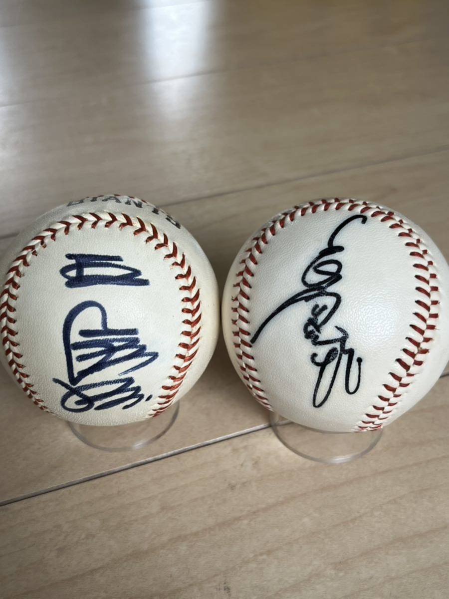  Yomiuri Giants . person army [ Nagashima Shigeo active service last year *...] autograph autograph ball 2 piece set [ lamp . official lamp ]* that time thing * oiliness pen paper .