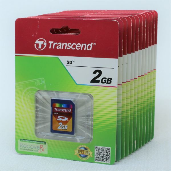 132B 送料無料 未開封 12個 セット トランセンド Transcend TS2GSDC SDカード 2GB 一部色褪 記入有