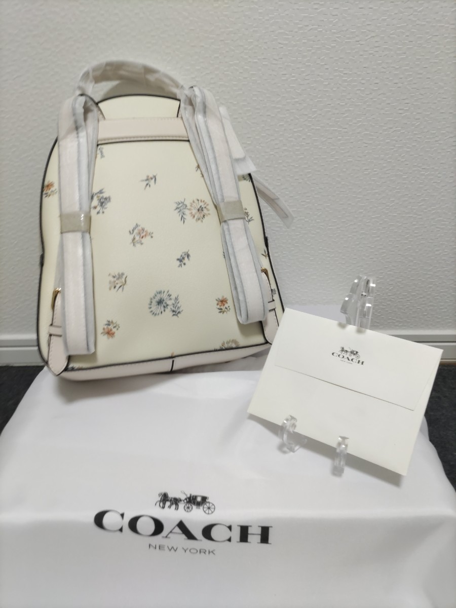 COACH コーチ リュック 花柄 フラワー フローラル ホワイト 新品未使用_画像2