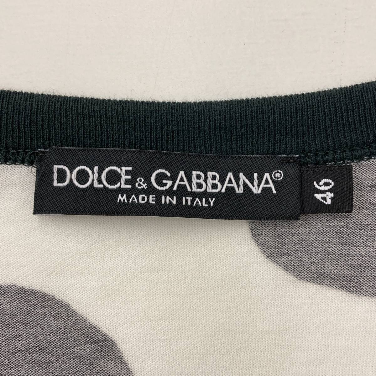 DOLCE&GABBANA 総柄 半袖 Tシャツ Vネック イタリア製 メンズ 46サイズ ドルチェ&ガッバーナ ドルガバ D&G カットソー 3040143_画像4