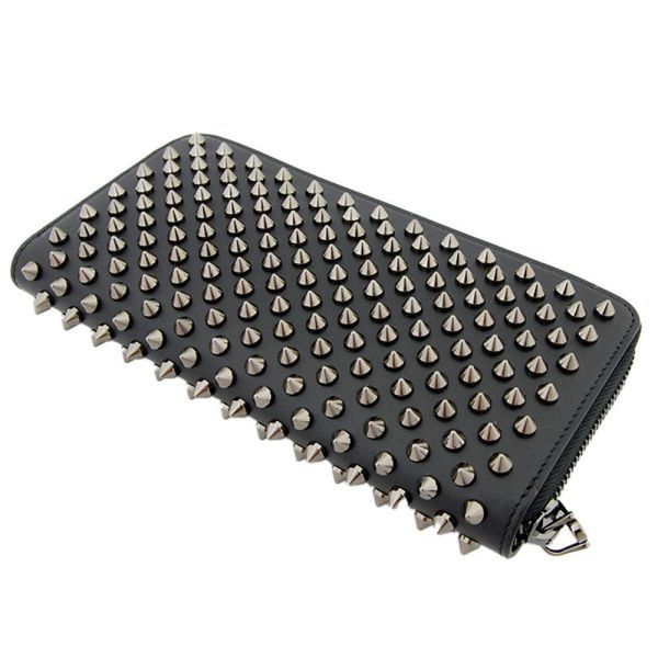 クリスチャンルブタン スパイク 長財布 black/gun metal | inmano.com.br