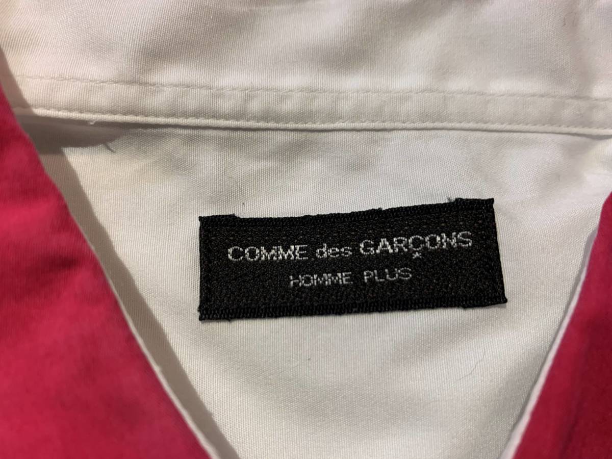 COMME des GARCONS HOMME PLUS 88AW 花柄 切り返しシャツ AD1988 80s コムデギャルソンオムプリュス フラワー 襟 カフス 切替 PB-050690_画像6