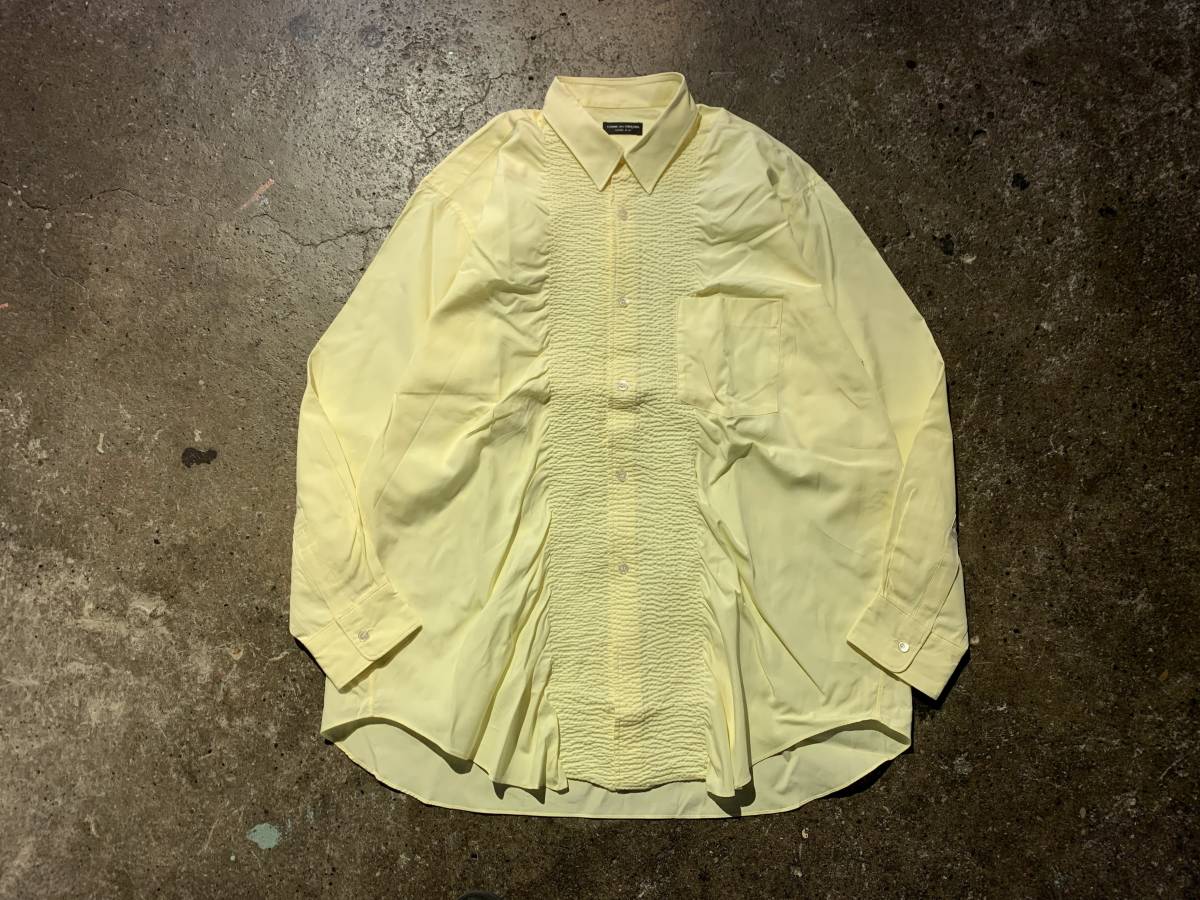 COMME des GARCONS HOMME PLUS 80s フロントギャザー シアサッカー切替シャツ 1980s コムデギャルソンオムプリュス PB-110550_画像1