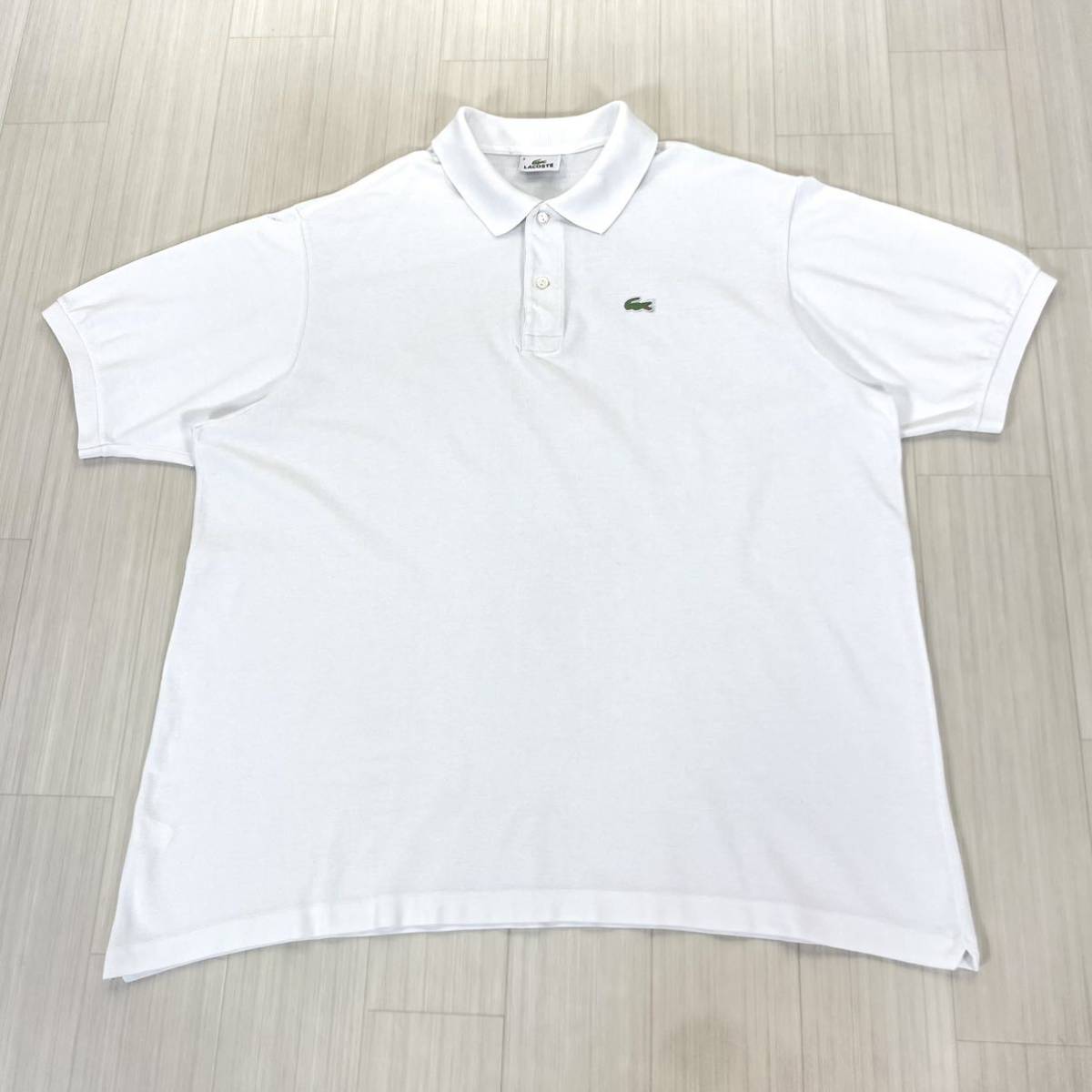 【入手困難】【ビッグサイズ】【白ラコ】LACOSTE ラコステ ワニ 鹿の子 半袖ポロシャツ サイズ8 ホワイト 白 3XL フレンチブランド 古着_画像8