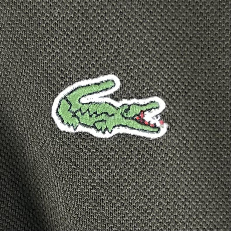 【入手困難】【ビッグサイズ】【希少カラー】LACOSTE ラコステ ワニ 鹿の子 ちょうちん袖 半袖ポロシャツ サイズ7 チャコール 2XL 古着