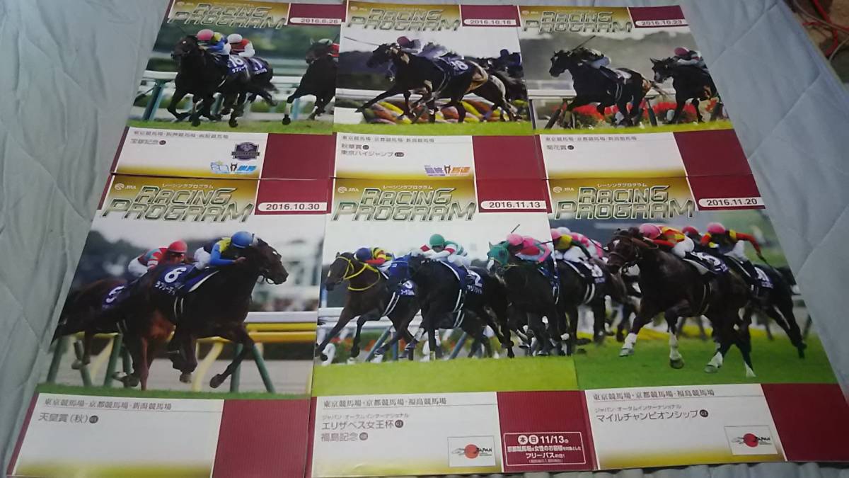 最終値下げ！2016年レーシングプログラム１５冊+オマケ冊子他日本ダービー、有馬記念、ジャパンカップ、天皇賞、オークス、菊花賞、秋華賞_2016年 宝塚記念～マイルＣＳ