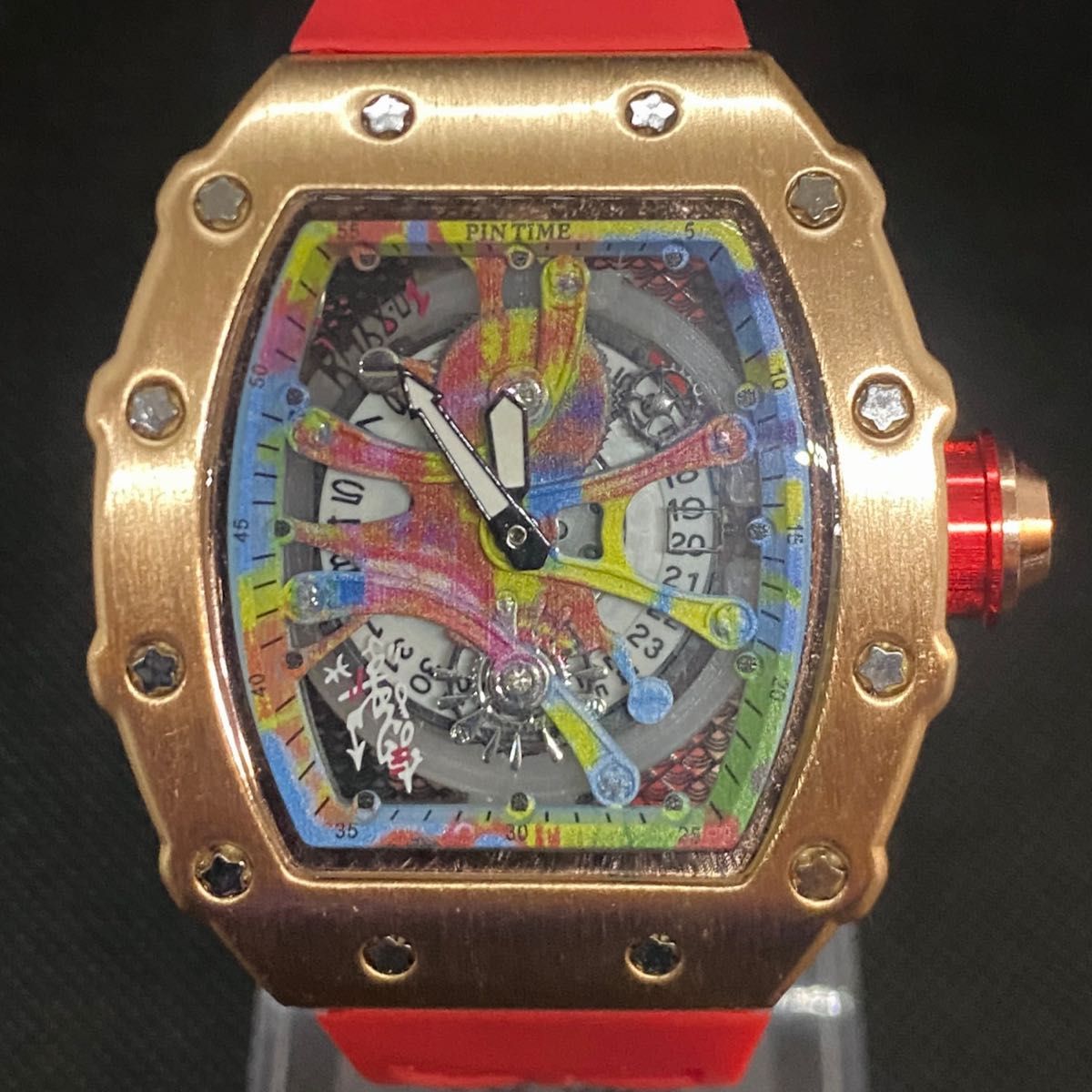 【日本未発売 アメリカ価格20,000円】PINTIME トゥールビヨンオマージュ メンズ腕時計 高級腕時計