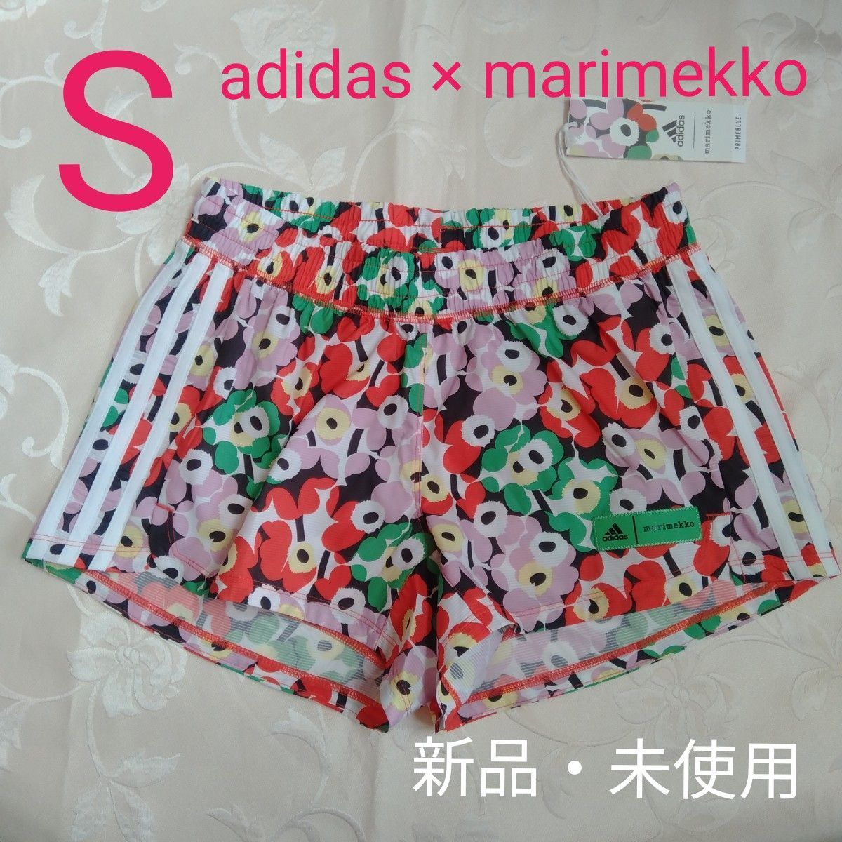 新品 s アディダス adidas マリメッコ marimekko ショートパンツ 短パン トレーニングパンツ 花柄 マラソン